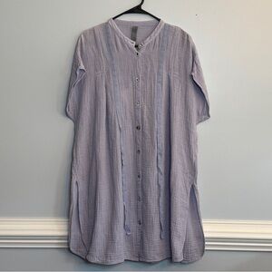 Raquel Allegra Light Purple Button-Up Tunic